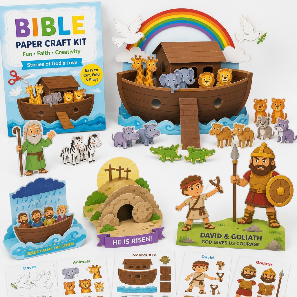 KIT BÍBLICO 3D — ARCA DE NOÉ E HISTÓRIAS
